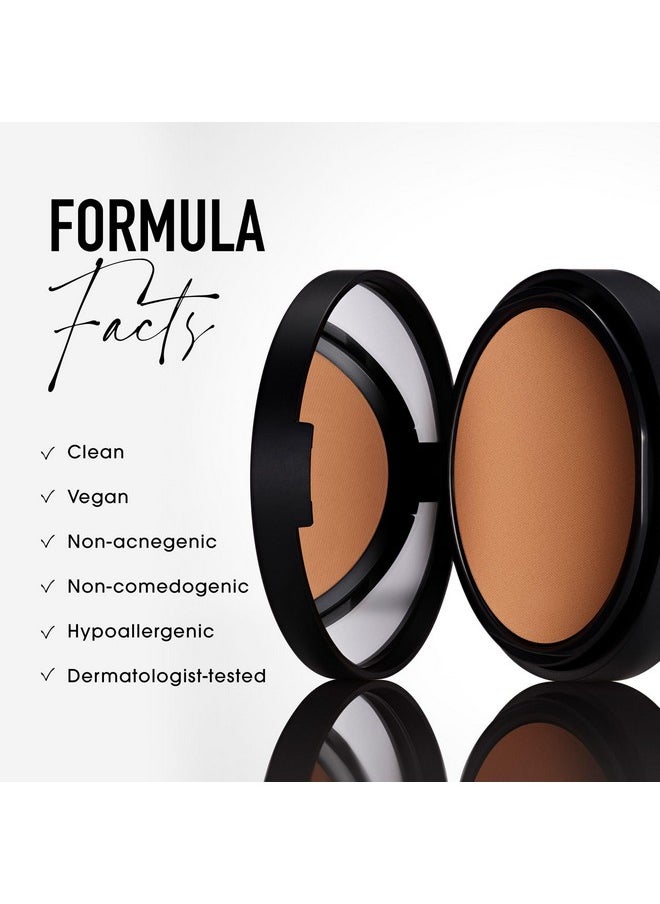 bareMinerals Barepro 24HR Skin-Perfecting Powder Foundation, Matte Pressed Powder Foundation Full Coverage with Plant-Based Squalene, Oil Control, Vegan - Light 25 Cool