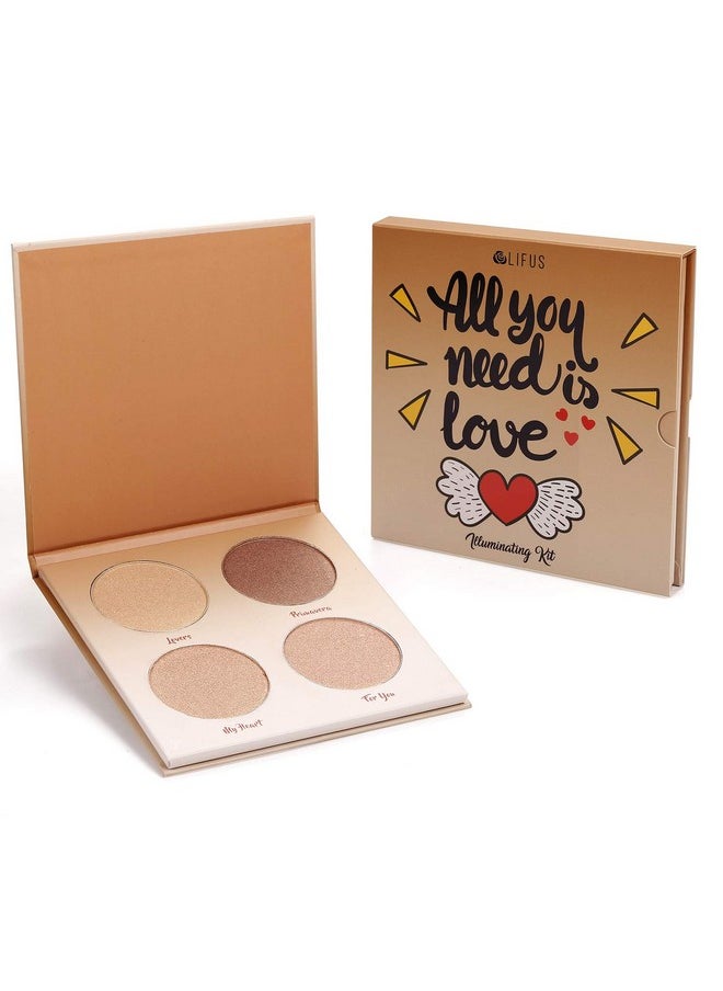LIFUS Highlighter Palette，Highlighter Makeup Palette, Glow Bronzer Highlighter Powder Kit,Face illuminator makeup palette