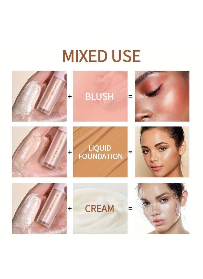 GECOMO Liquid Contour Beauty Wand Face Highlighter Bronzer Makeup Stick, Dewy Finish, Moisturizing Silky Smooth Texture 0.25 Oz/ 7.5ml - 02 STARLIGHT