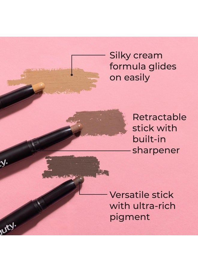 MCoBeauty Eyeshadow Stick, Matte, Chocolate, Highly Pigmented, Built-in Sharpener, Vegan, Cruelty Free Cosmetics