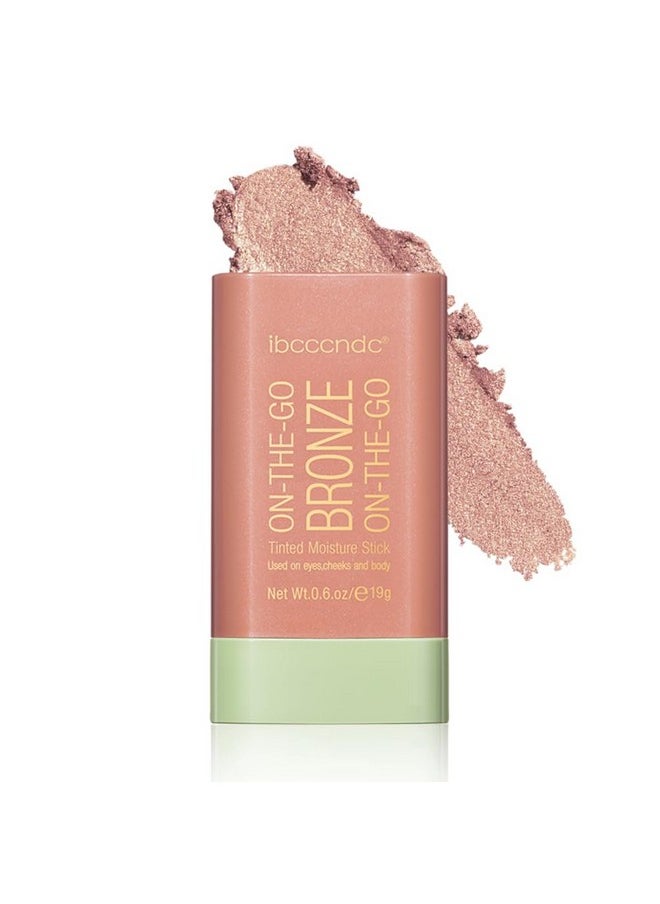 Yeweian Cream Contour Stick, Face Shimmer Bronzer Stick, Blendable Natural Glow Highlighter Makeup Stick, Multi-Use Tinted Solid Moisturizer Stick,Body Face Illuminator Luminizer,02 Soft Glow
