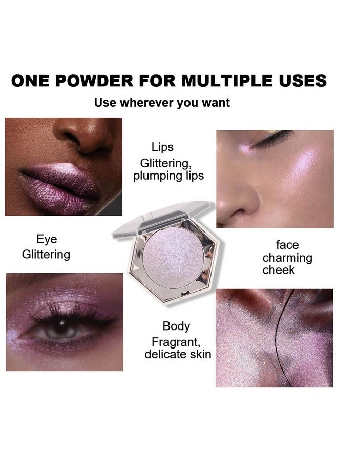 evpct Pink Mermaid Holographic Glitter Diamond Highlighter Makeup Palette for face iluminadores de maquillaje Blush Bronzer and Face Highlighters Makeup & luminizers Palette Iridescent Eyeshadow 02