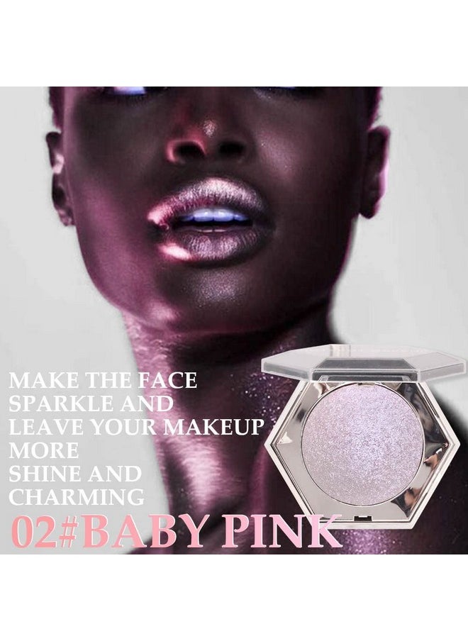 evpct Pink Mermaid Holographic Glitter Diamond Highlighter Makeup Palette for face iluminadores de maquillaje Blush Bronzer and Face Highlighters Makeup & luminizers Palette Iridescent Eyeshadow 02