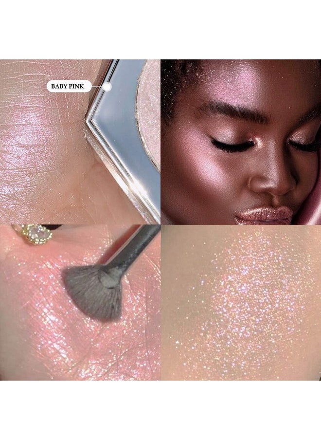 evpct Pink Mermaid Holographic Glitter Diamond Highlighter Makeup Palette for face iluminadores de maquillaje Blush Bronzer and Face Highlighters Makeup & luminizers Palette Iridescent Eyeshadow 02