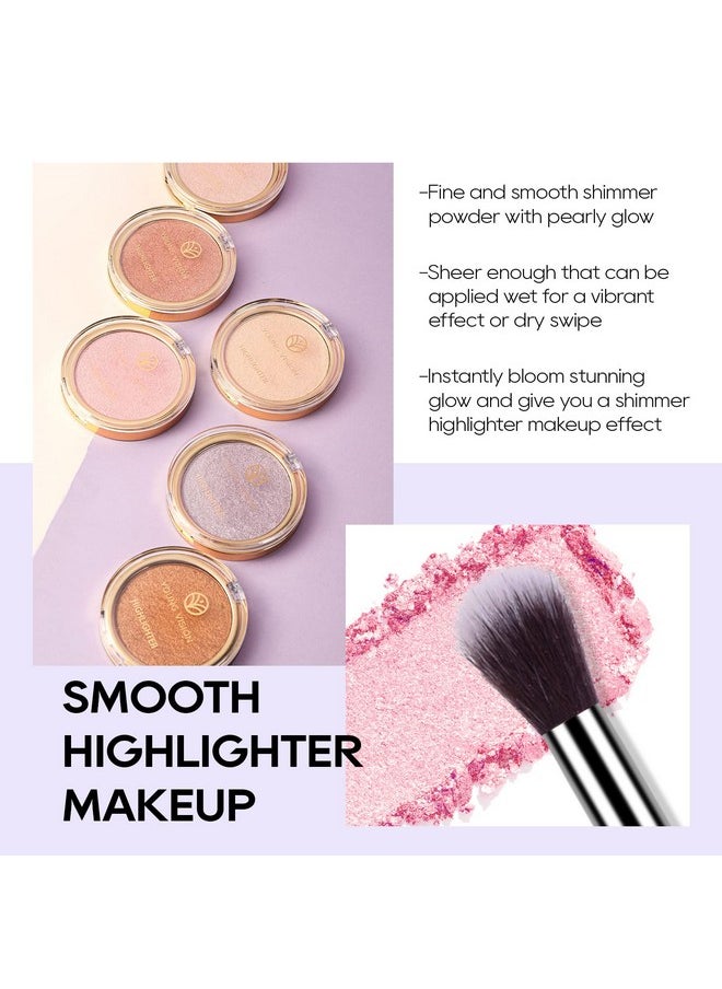 FREEORR Baked Pink Highlighter Powder Palette, Makeup Highlighter Powder Palette Sheer Shimmering Finish Face Highlighters Makeup Iluminadores de Maquillaje #02 Mermaid Pink