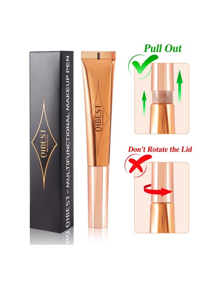 MEICOLY Liquid Highlighter Beauty Wand,Highlight Stick with Cushion Applicator,Lightweight Super Silky Cream Face Illuminator Highlight Make up,04 Pearl White