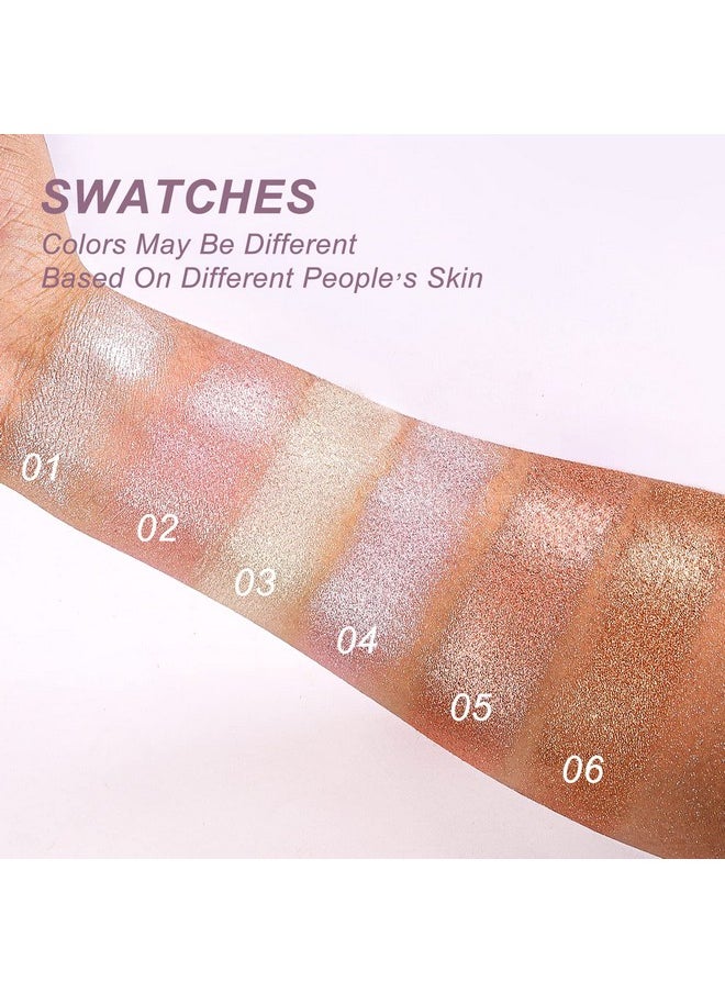 YOUNG VISION Baked Highlighter Powder Palette, Sheer Pearl Shimmer Shades for Face Highlighter Makeup, Rose/Pink Blush Powder, Highly Pigmented Iluminadores de Maquillaje, 0.19 Oz(Pack of 1)