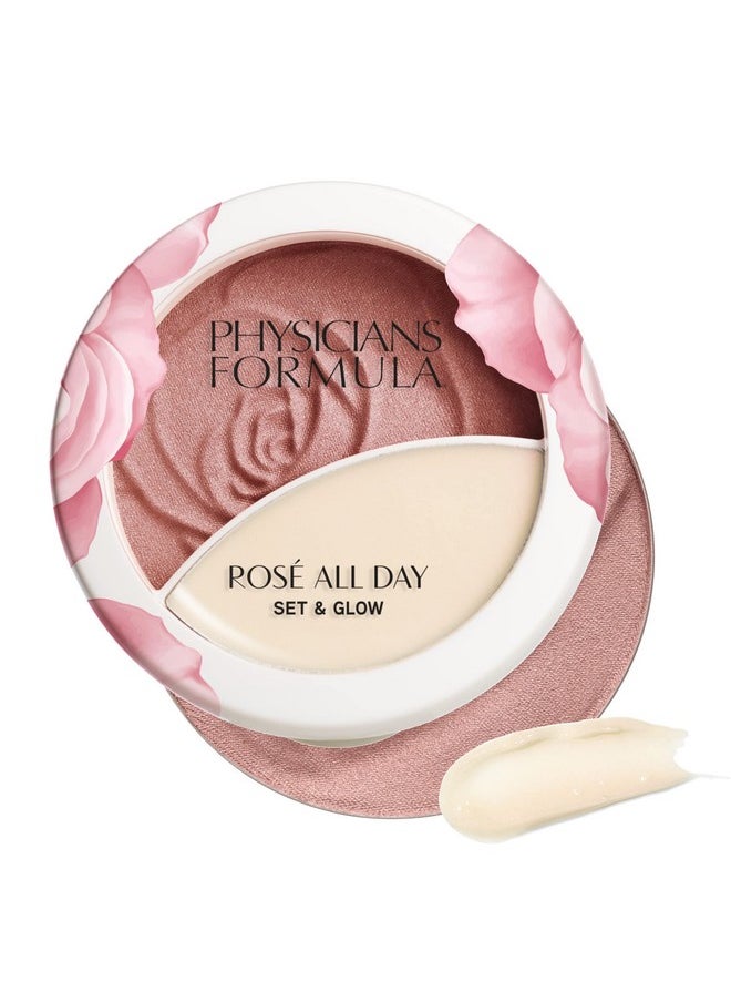 Physicians Formula Rosé All Day Set & Glow Highlighter Face Makeup Powder Brightening Rose, Dermatologist Approved