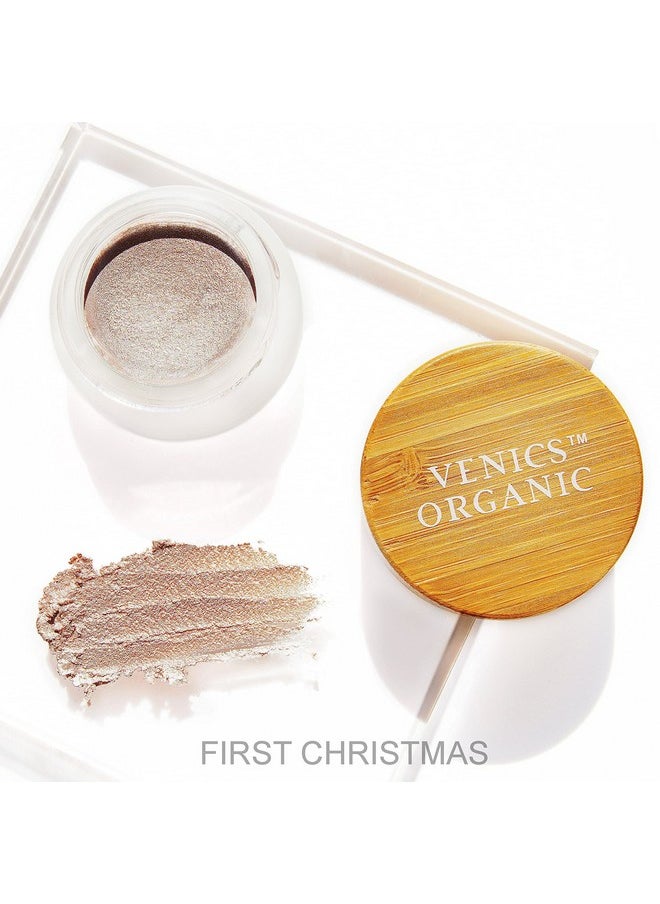 VENICS ORGANIC Diamond Glow Melted Organic Highlighter | 100% Natural, Vegan and Cruelty-Free | First Christmas | Organic Highlighter Makeup | Cream Highlighter (First Christmas (Sparkling rose gold))