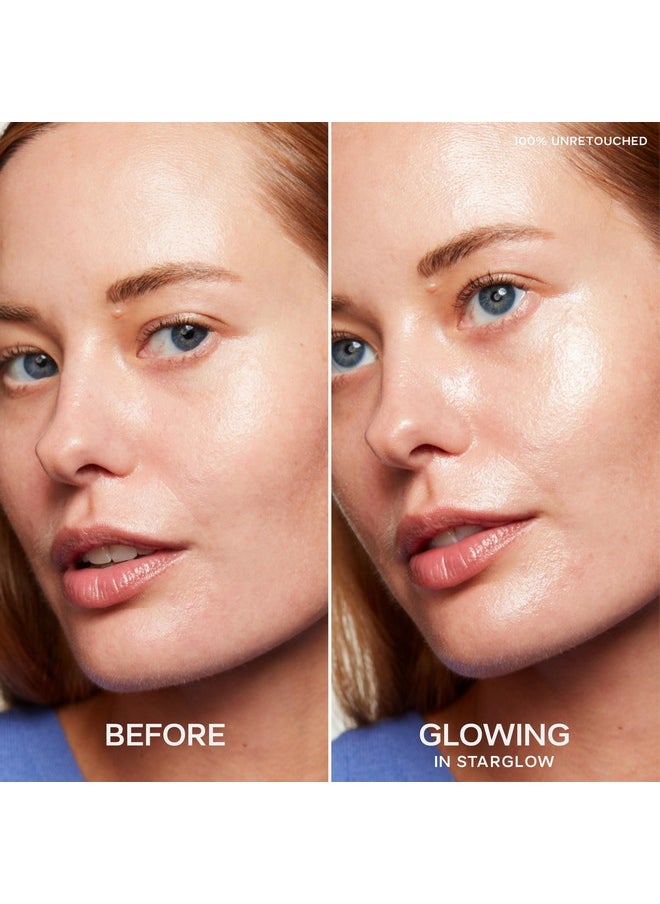 Saie Mini Glowy Super Gel Lightweight Illuminator - Luminizer + Makeup Primer for Glowing Skin - Enriched with Vitamin C + Hydrating Squalane Oil - Travel Size Holiday Gifts - Starglow (0.5 oz)