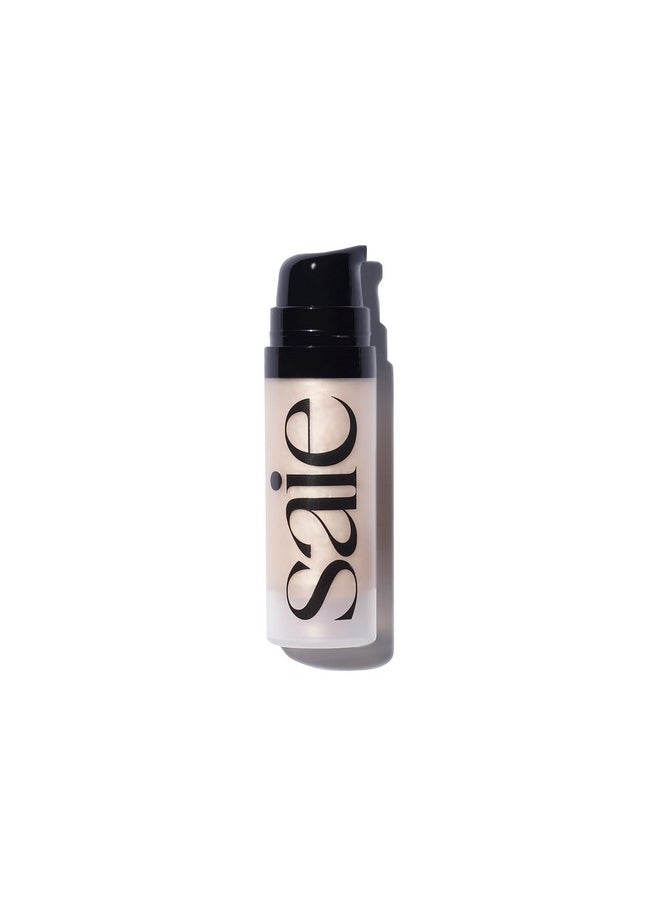 Saie Mini Glowy Super Gel Lightweight Illuminator - Luminizer + Makeup Primer for Glowing Skin - Enriched with Vitamin C + Hydrating Squalane Oil - Travel Size Holiday Gifts - Starglow (0.5 oz)