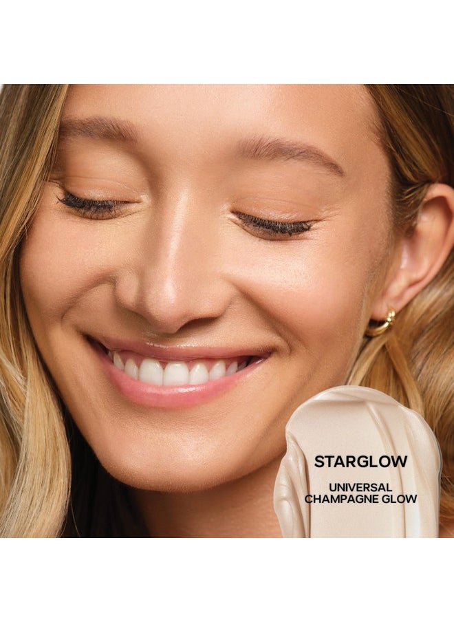 Saie Mini Glowy Super Gel Lightweight Illuminator - Luminizer + Makeup Primer for Glowing Skin - Enriched with Vitamin C + Hydrating Squalane Oil - Travel Size Holiday Gifts - Starglow (0.5 oz)