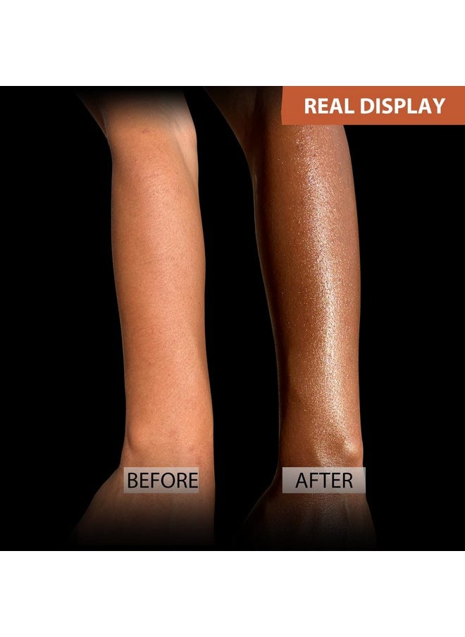 AbluFirst Shimmer Body Oil 100ml Face Glitter Summer Body Moisturizing Light Shimmering Glow Non-Sticky Party Body Luminizer and Illuminator Smooth (3.38 Fl Oz Pack of 1, Bronze Gold)