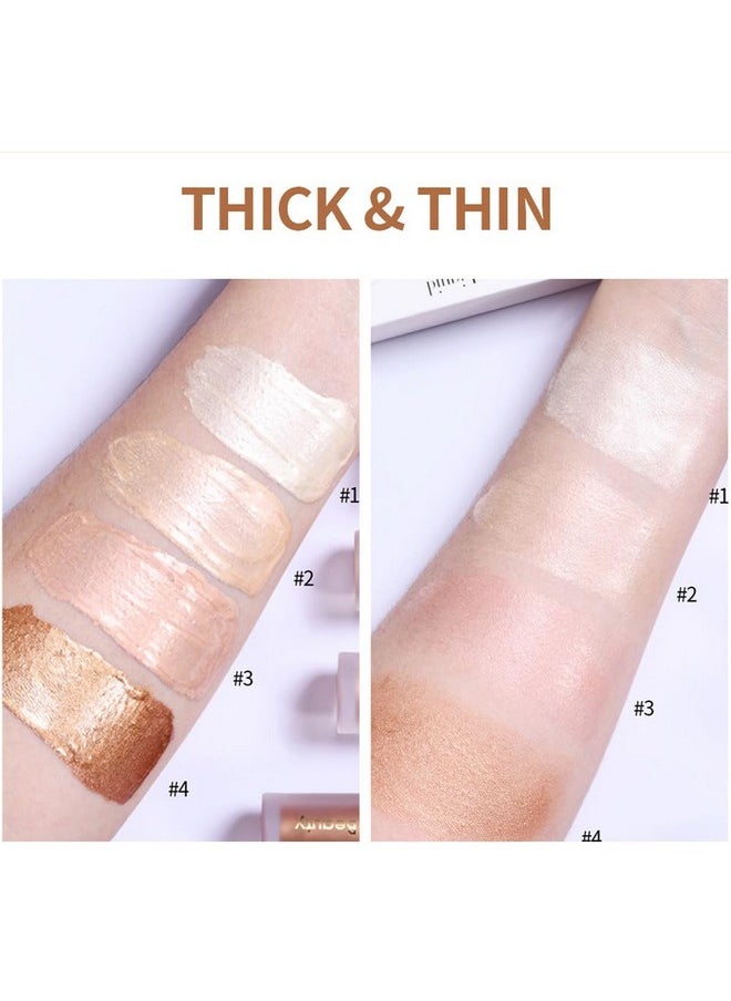 Mysense Liquid Highlighter Makeup, Natural Glow Face Highlighter Stick, Silky Smooth Light Liquid Luminizer, Long Lasting Highlight Face Illuminator Make up, #01 Moonlight White
