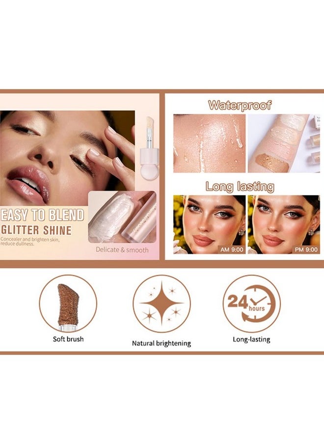 Mysense Liquid Highlighter Makeup, Natural Glow Face Highlighter Stick, Silky Smooth Light Liquid Luminizer, Long Lasting Highlight Face Illuminator Make up, #01 Moonlight White