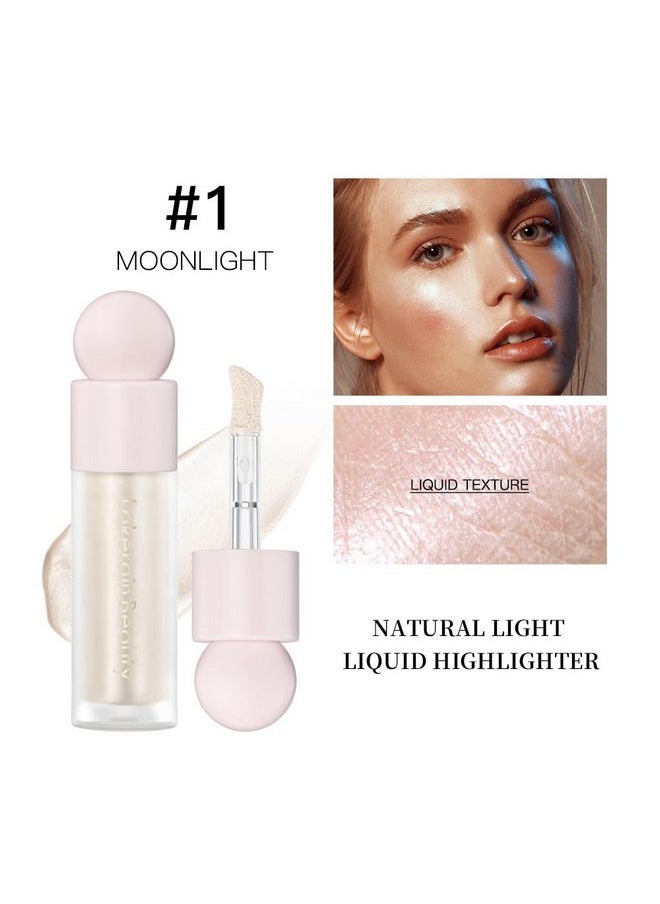 Mysense Liquid Highlighter Makeup, Natural Glow Face Highlighter Stick, Silky Smooth Light Liquid Luminizer, Long Lasting Highlight Face Illuminator Make up, #01 Moonlight White
