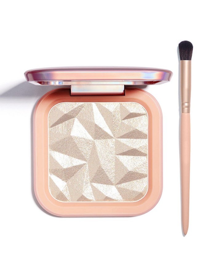 LSxia Highlighter Makeup Palette Shimmer Contour Palette Powder for Brighten Face Contour Gold Cheek Highlight Makeup,Long Lasting Highlighter Powder with Mirror for Illuminator Makeup(CHAMPAGNE GOLD)