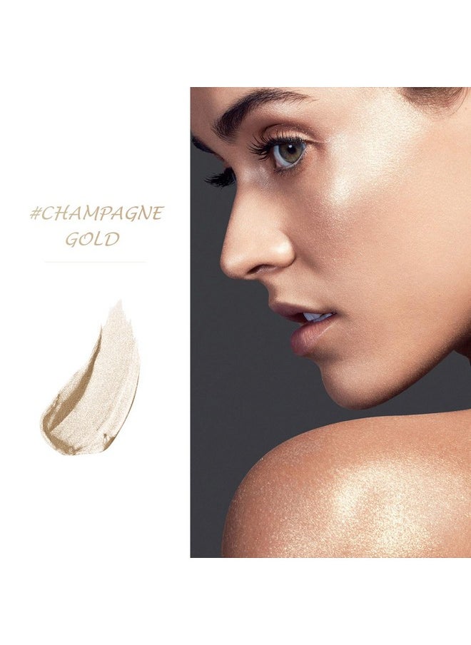 LSxia Highlighter Makeup Palette Shimmer Contour Palette Powder for Brighten Face Contour Gold Cheek Highlight Makeup,Long Lasting Highlighter Powder with Mirror for Illuminator Makeup(CHAMPAGNE GOLD)