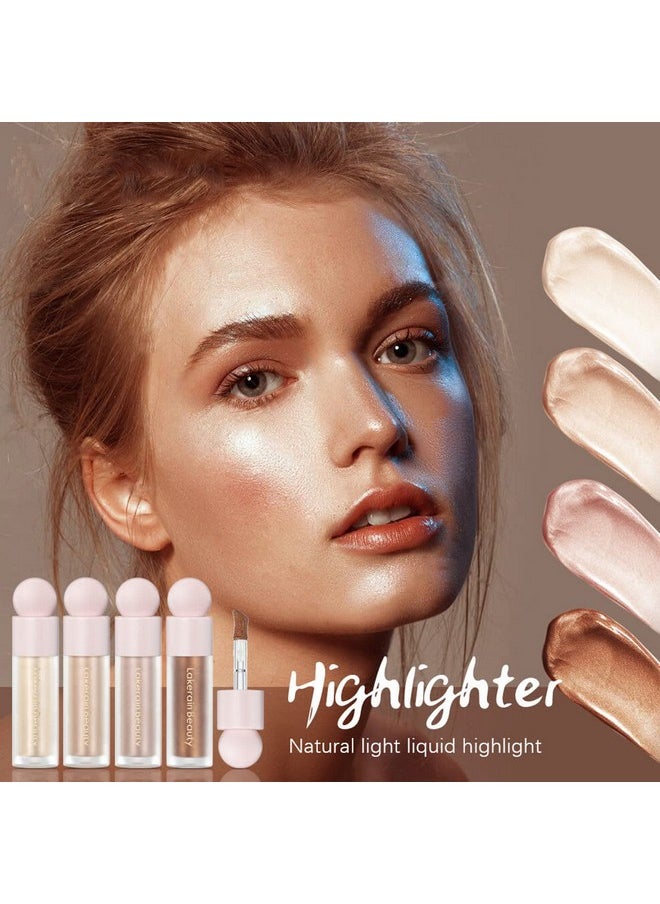 MEICOLY Liquid Highlighter,Long Lasting Liquid Luminizer Shimmer Stick,Waterproof Smooth Highlight Face Illuminator,Silky Natural Glow Makeup Sparkly Highlighters for Face,01 Enlighten