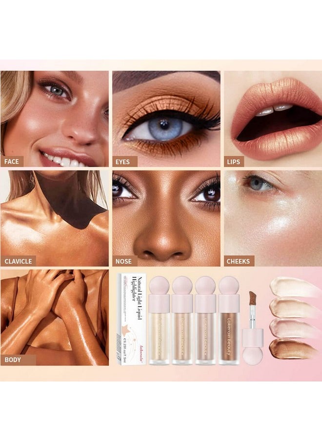 MEICOLY Liquid Highlighter,Long Lasting Liquid Luminizer Shimmer Stick,Waterproof Smooth Highlight Face Illuminator,Silky Natural Glow Makeup Sparkly Highlighters for Face,01 Enlighten