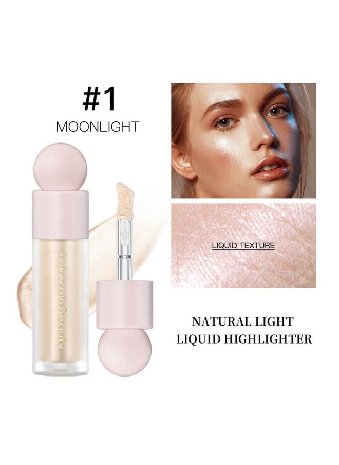 MEICOLY Liquid Highlighter,Long Lasting Liquid Luminizer Shimmer Stick,Waterproof Smooth Highlight Face Illuminator,Silky Natural Glow Makeup Sparkly Highlighters for Face,01 Enlighten