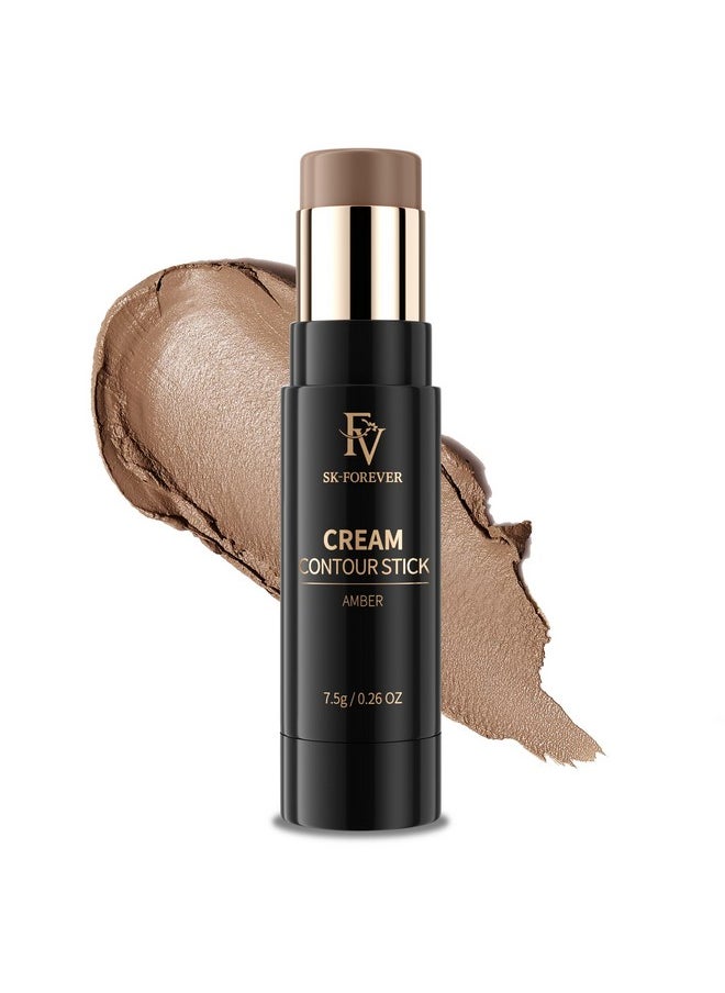 FV Cool Toned Contour Stick, Blendable & Smooth, Natural Finish Cream Contour Stick, Waterproof & Long Lasting Face Shaping Contour Stick Makeup for Beginners, Cruelty-free, 01 Amber