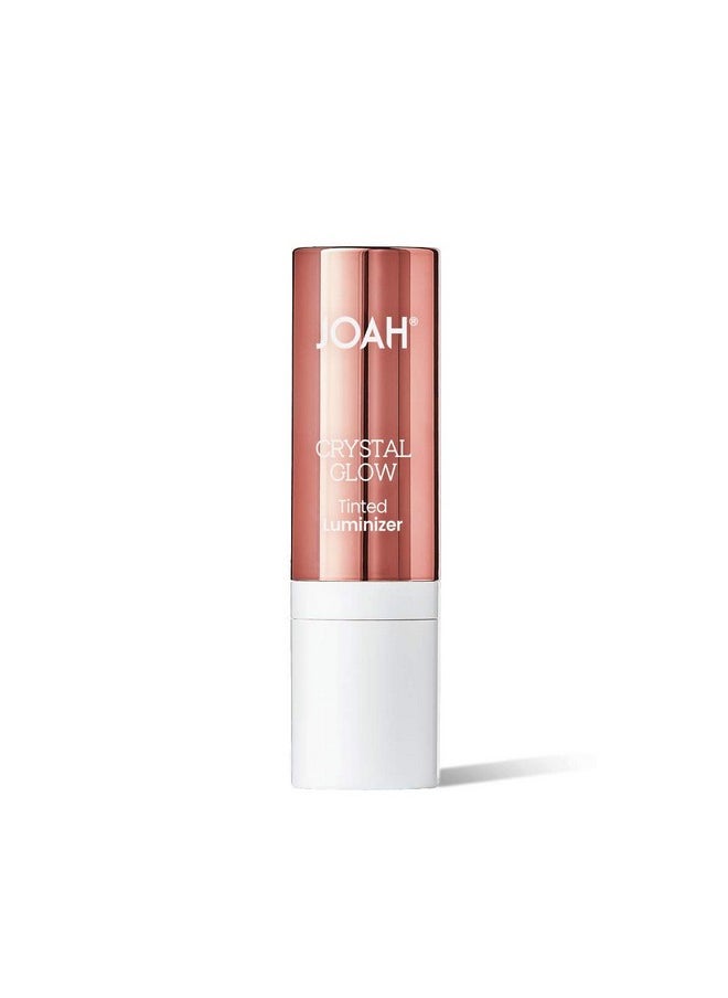 JOAH Highlighter Stick, Crystal Glow Tinted Luminizer Contour Makeup, Crystalide Peptide for Clearer, Smoother Looking Skin, Built-In Detachable Brush, Cream Ivory