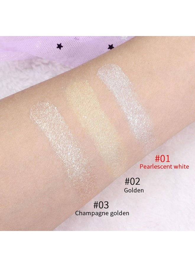 evpct Pearl White Silver Face Highlighter Makeup, White Shimmer Glitter Diamond Sparkly Highlighters Makeup Eyeshadow Palette Powder for Face Body Cheek Skin, inner corner Eye Highlighter Makeup 01