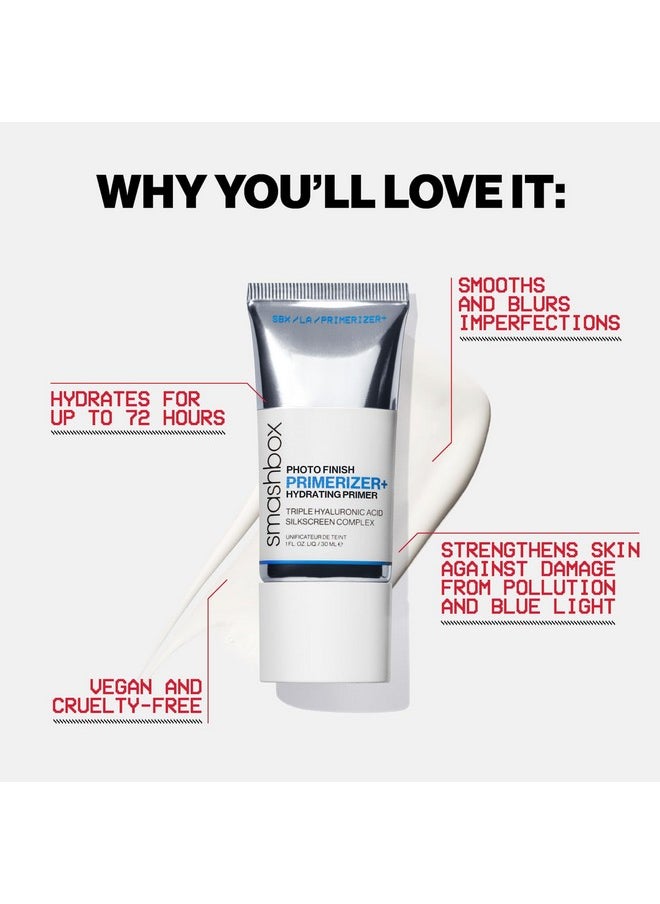 Smashbox Photo Finish Primerizer + Hydrating Primer | Hyaluronic Acid, Long Lasting, Dewy, Vegan + Cruelty Free, 1 Fl Oz
