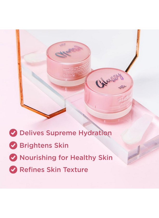 TOUCH IN SOL Pretty Filter Glassy Skin Balm Primer 1.05 oz. - Skin Smooth Moisturizing Primer before Makeup - Natural Glow Face Cream Moisturizer with Shea Butter and Rose Flower Water