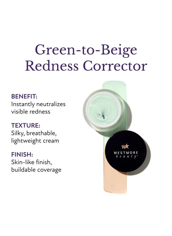 Westmore Beauty Redzone Edit 1 FL OZ - Color Correcting Cream, CC Color Corrector For Dark Circles, Redness Corrector For Face, Green Color Corrector Color Correcting Primer