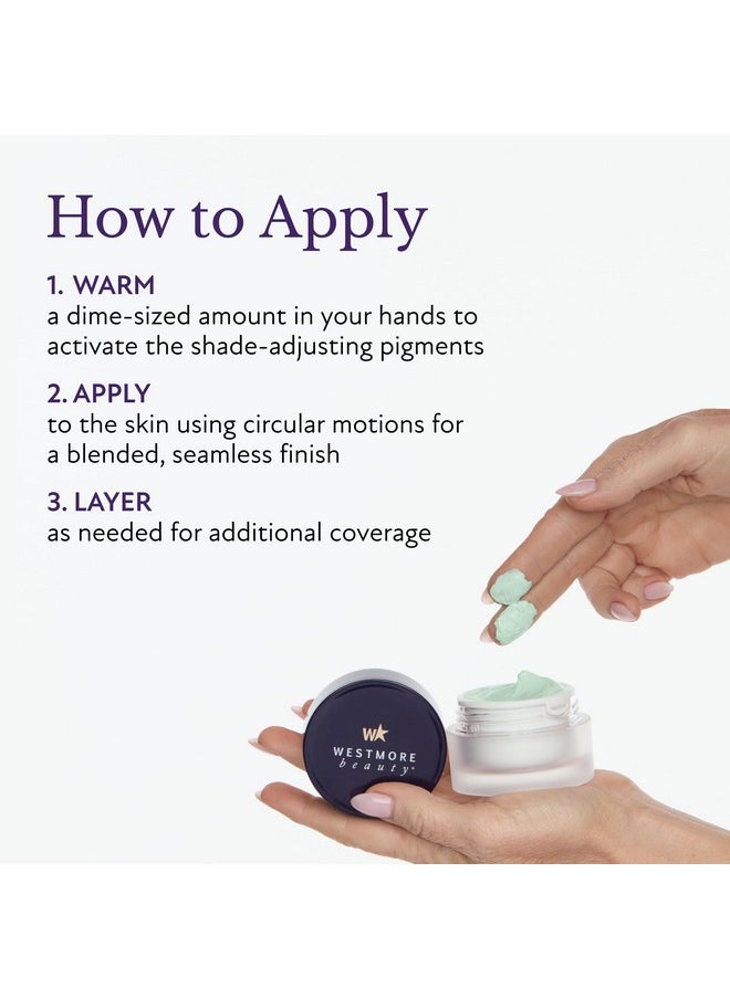 Westmore Beauty Redzone Edit 1 FL OZ - Color Correcting Cream, CC Color Corrector For Dark Circles, Redness Corrector For Face, Green Color Corrector Color Correcting Primer