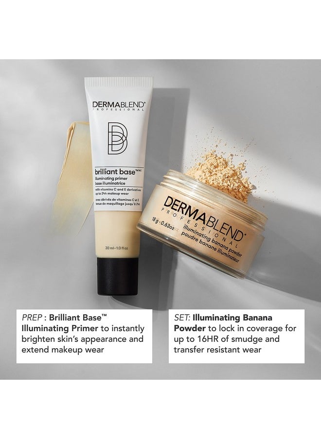 Dermablend Brilliant Base Illuminating Primer Face Makeup, Formulated with Niacinamide, Shea Butter, and Glycerin, Enriched with Vitamin C and E Derivatives, Provides Long Lasting Radiance, 1 Fl Oz