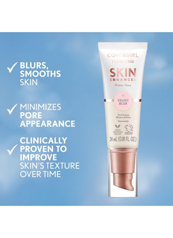 CoverGirl TruBlend Skin Enhancer, Velvet Blur, Primer, Plumps Dry Skin, Blurs Pores, Hydrating, Brightening, Lasts All Day, 0.81oz