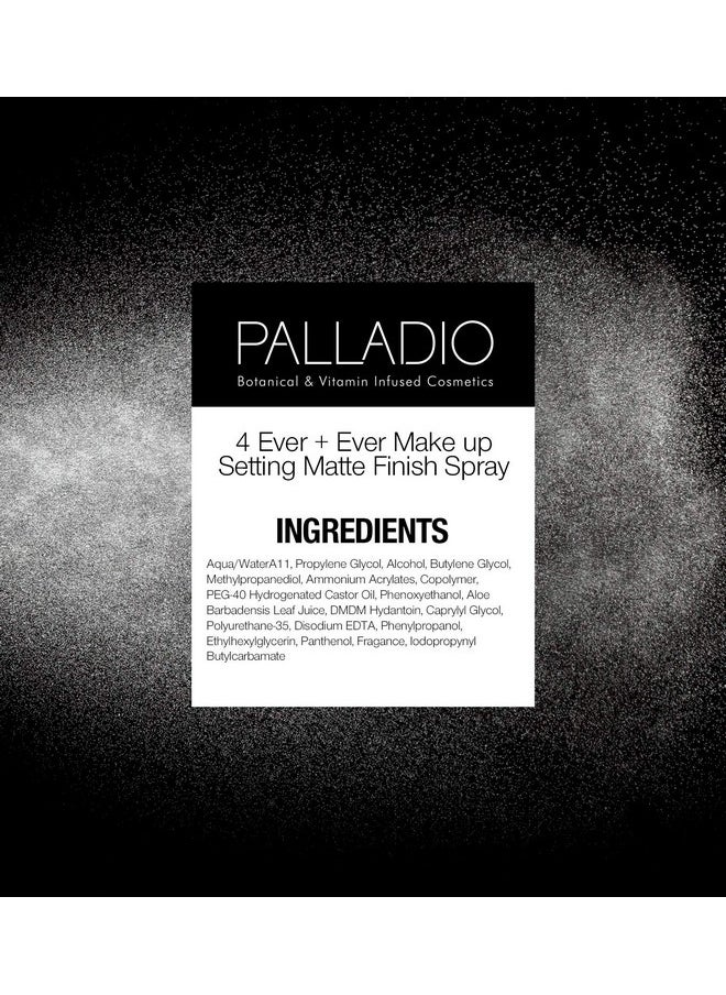 Palladio 4 Ever and Ever Make Up Setting Spray, Longlasting, Instantly Sets and Secures Makeup for All Day Wear (Matte Finish), 100 ml