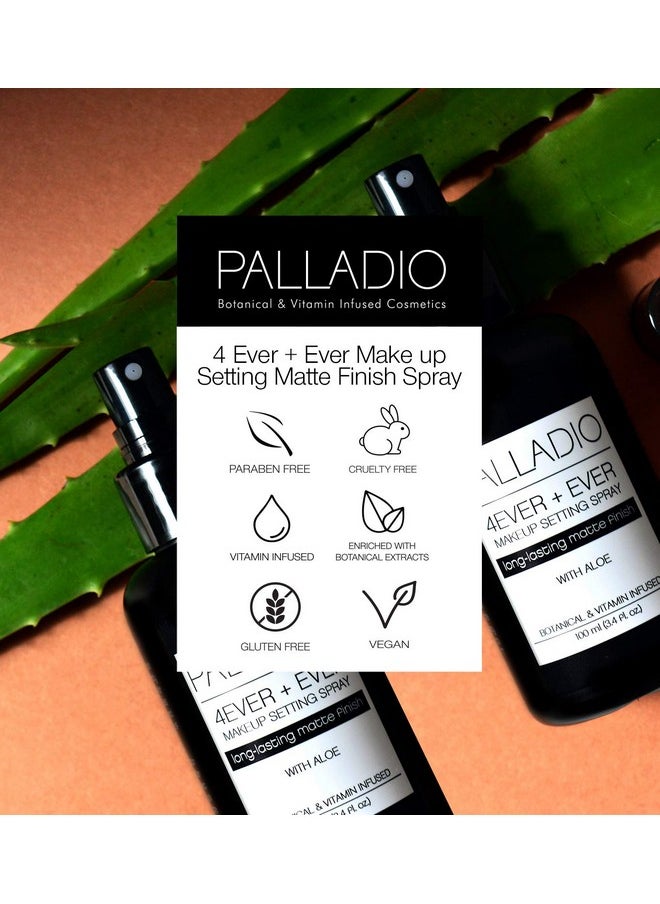Palladio 4 Ever and Ever Make Up Setting Spray, Longlasting, Instantly Sets and Secures Makeup for All Day Wear (Matte Finish), 100 ml