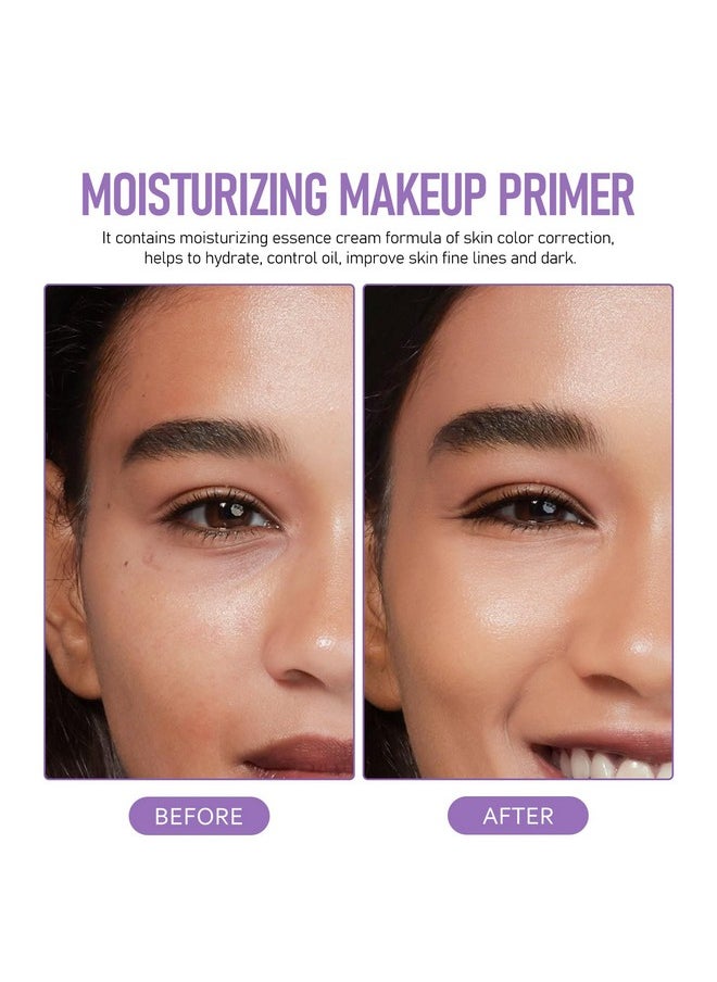 KYDA Color Correcting Facial Serum, SPF 50 PA+++, Moisturizing Makeup Primer, One Step Brightening Primer to Even Skin Tone, Oil Control Skin Corrector, Sheer Finish, Refreshing, Purple Pink Green