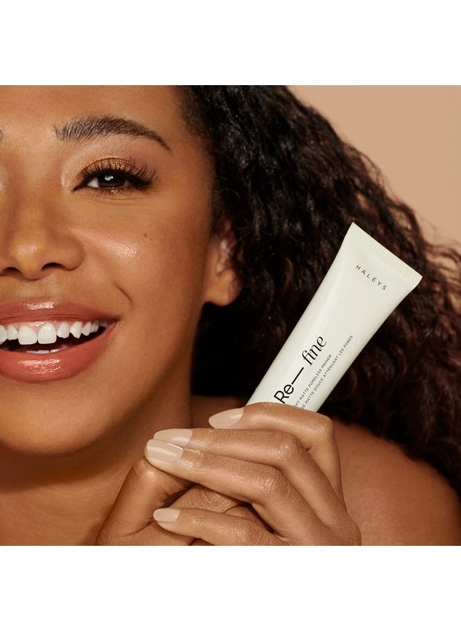 HALEYS Re-fine Soft Matte Poreless Primer (1 oz), Lightweight, Extends Makeup Longwear, Grips, Smooths, Blurs, Fills in Pores and fine lines, for All Skin Types + Tones, Cruelty + Fragrance-Free