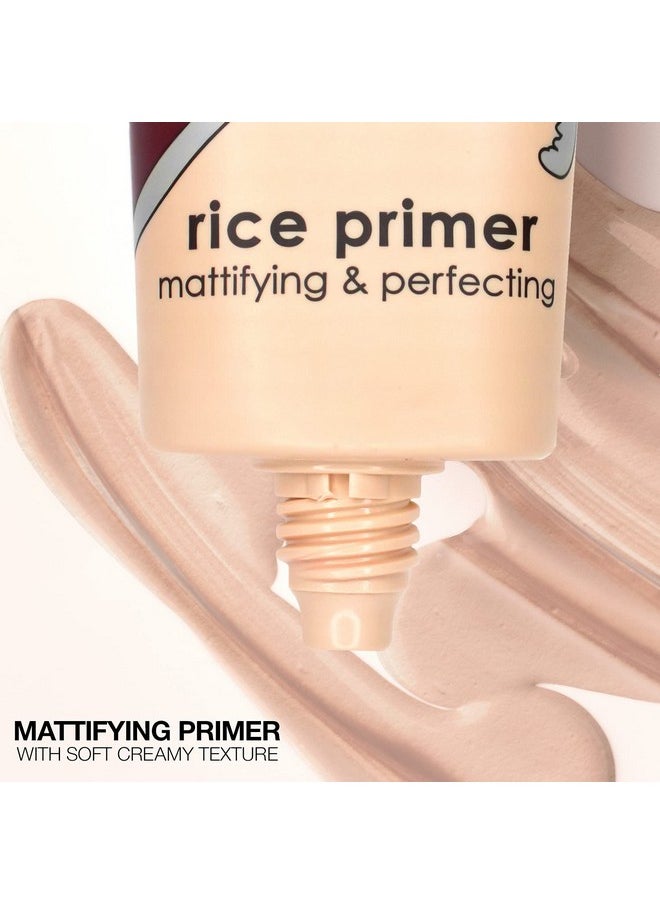 Palladio Rice Primer, Formulated with Natural Rice, Controls Oil on Your Skin and Locks in Makeup, Lightweight with a Smooth Matte Finish, Reduces Facial Shine, for All Skin Types, Beige, 0.71 Fl Oz