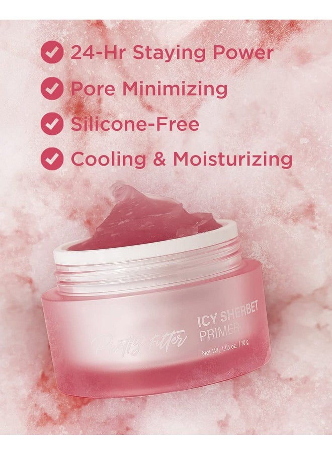 TOUCH IN SOL Icy Sherbet Primer 1.05 fl.oz. - Hydrating Primer Face Makeup for Dry or Oily Skin - Silk Pore and Wrinkle Minimizer - Silicone and Oil Free Gel Formula with Cooling Effect