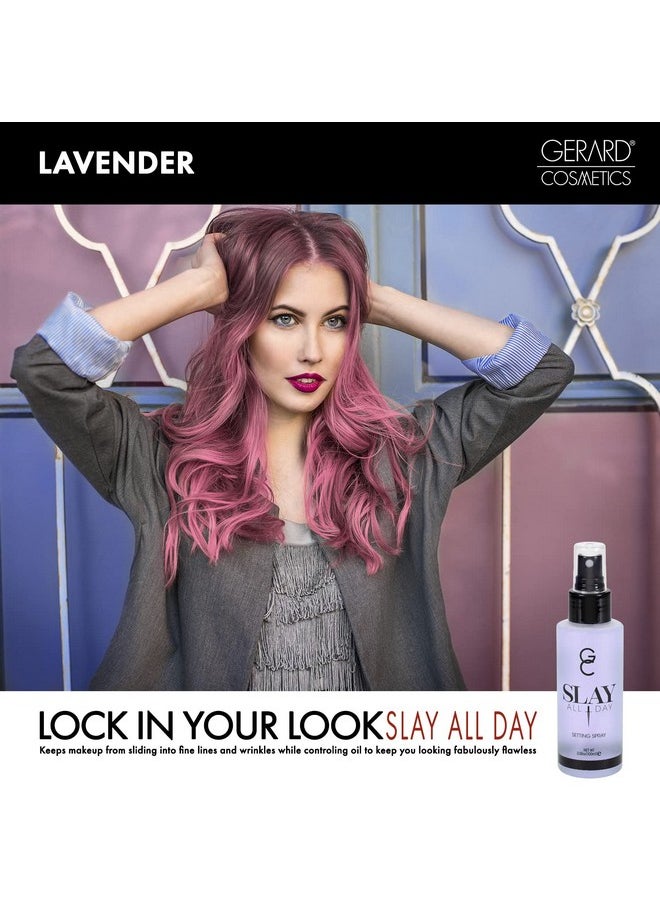 Gerard Cosmetics Slay All Day Makeup Setting Spray | Lavender Scented | Matte Finish with Oil Control | Cruelty Free, Long Lasting Finishing Spray, 3.38oz (100ml)