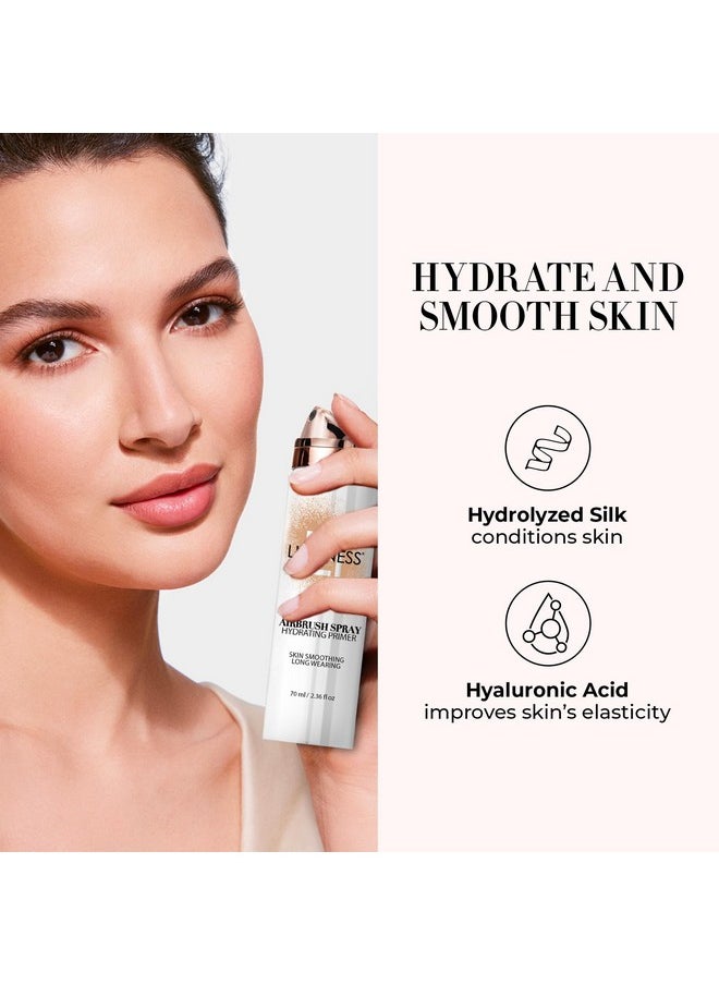 LUMINESS Airbrush Primer Hydrating Spray - Primes, Hydrates and Smooths Skin Texture for The Ultimate Canvas for Foundation Application - Hydrolyzed Silk & Hyaluronic Acid - 1.66oz
