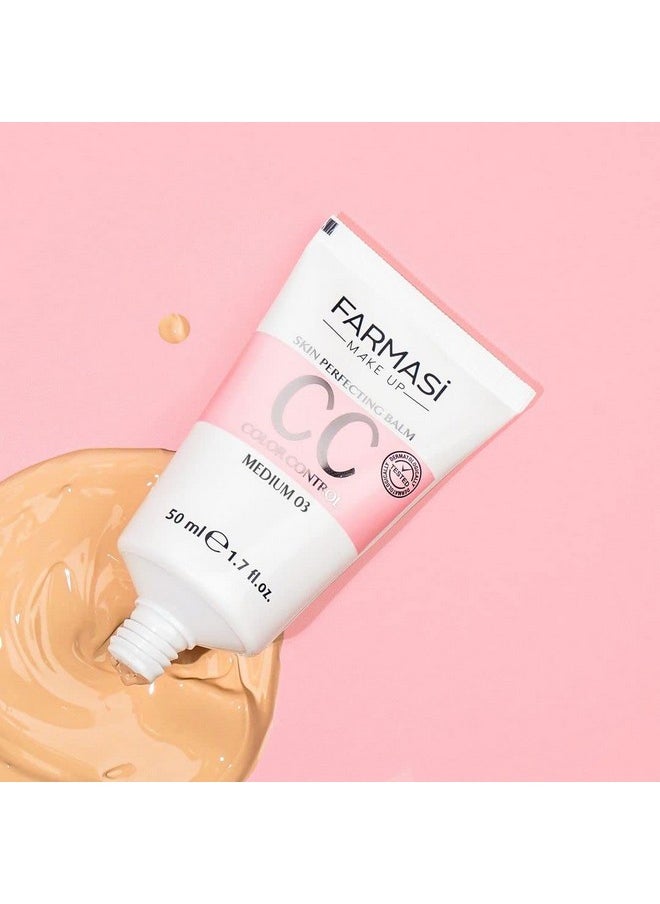 FARMASI CC Color Control Cream, Natural and Flawless Finish, Enriched Formula with Multimineral & Spf 25+, All-Day Hold, All Skin Types, 1.7 fl. oz, Medium