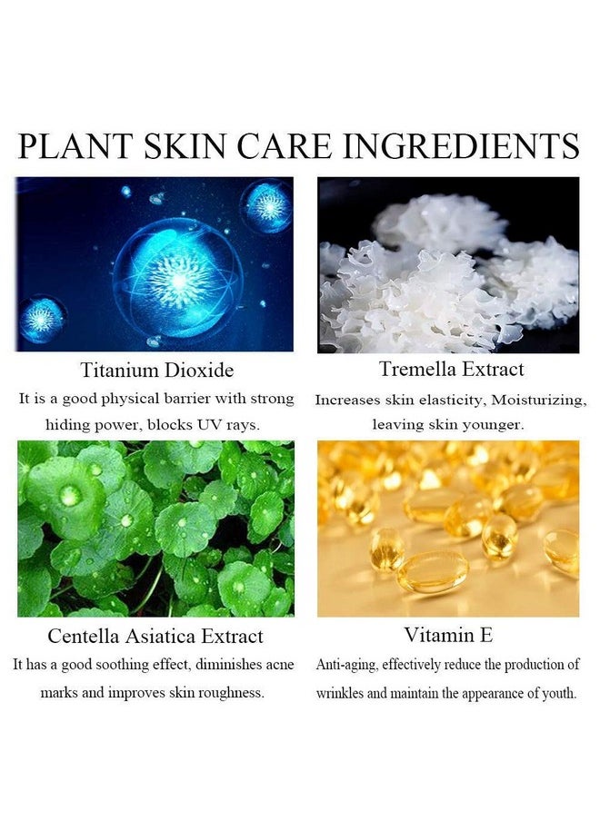 Air Cushion CC Cream Mushroom Head Foundation, Moisturizing BB Cream Makeup Long Lasting Matte Concealer (Natural)