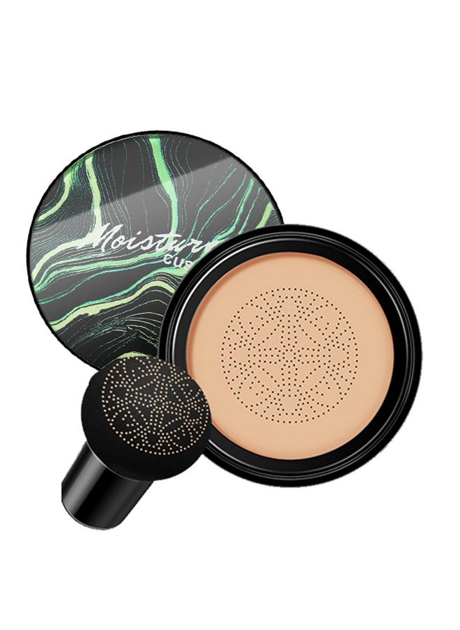 Air Cushion CC Cream Mushroom Head Foundation,BB Cream Makeup Foundation,Moisturizing Concealer,Long Lasting Full Coverage Waterproof,Even Skin Tone for All Skin Types (2# Natural, 20g)