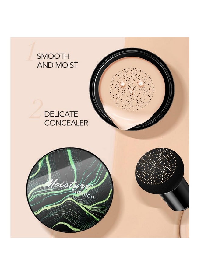 Air Cushion CC Cream Mushroom Head Foundation,BB Cream Makeup Foundation,Moisturizing Concealer,Long Lasting Full Coverage Waterproof,Even Skin Tone for All Skin Types (2# Natural, 20g)
