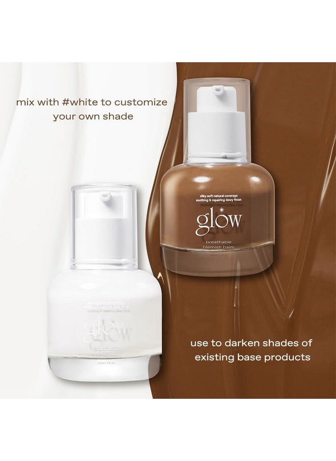 glow breathable blemish balm #brown : lightweight & hydrating, skincare-like, medium-coverage bb cream infused with green tea water, 1 fl oz