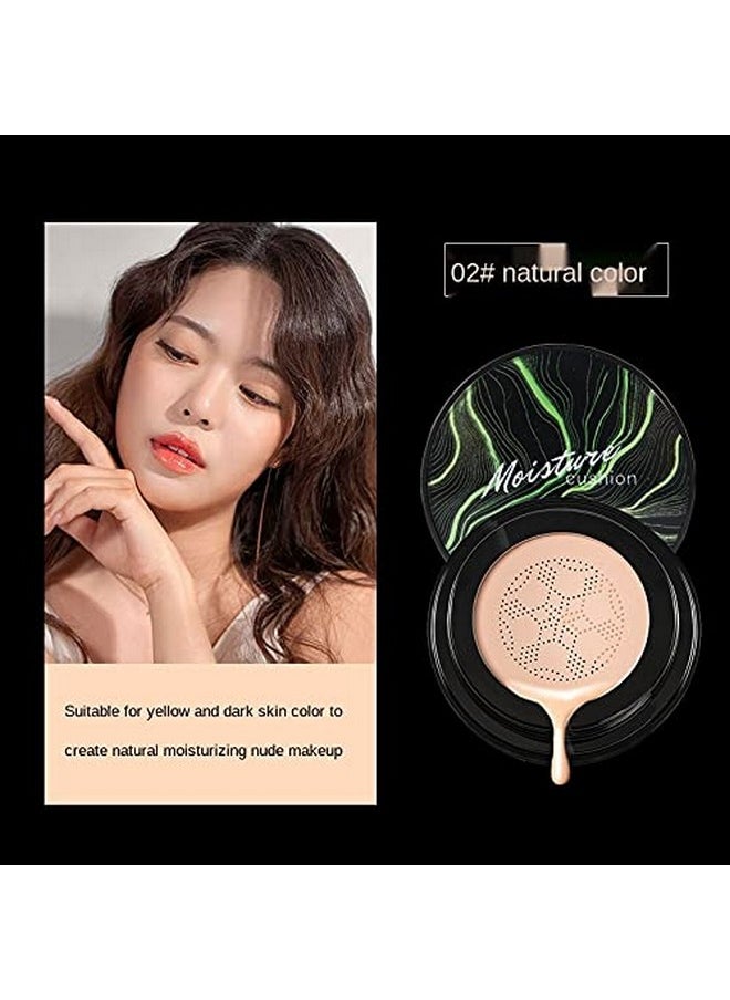 YG LianKai Mushroom Head Air Cushion CC Cream Foundation, Moisturizing Concealer BB Cream Nude Long Lasting Matte CC Cream Face Makeup Base (Natural Color)