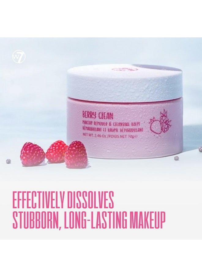 W7 Berry Clean Face Cleansing Balm - Makeup Remover Melt With Fruit Extract - Clean Oil Free Skin