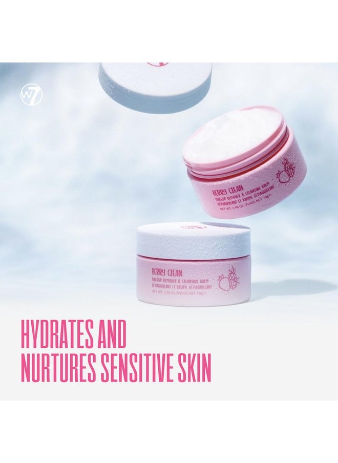 W7 Berry Clean Face Cleansing Balm - Makeup Remover Melt With Fruit Extract - Clean Oil Free Skin